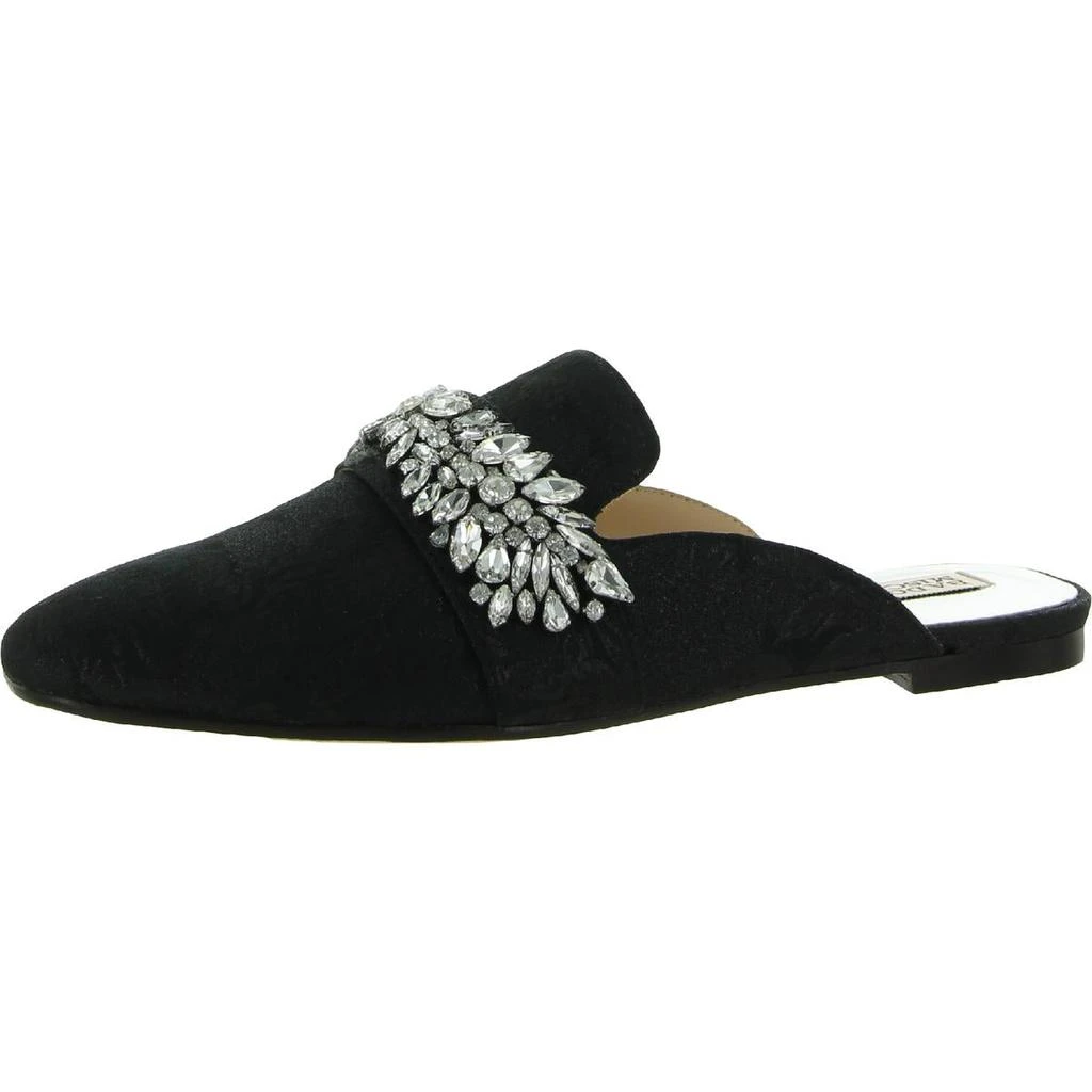 商品Badgley Mischka|Badgley Mischka Womens Kana Shimmer Rhinestone Loafers,价格¥627,第1张图片