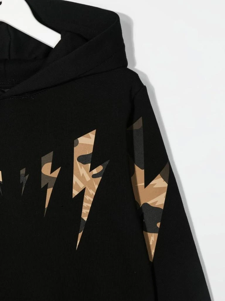 商品Neil Barrett|Neil Barrett Kids Black Hoodie With Colorful Thunderbolt Print,价格¥851,第3张图片详细描述