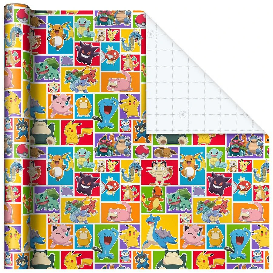 Pokemon Wrapping Paper with Cutlines on Reverse 商品