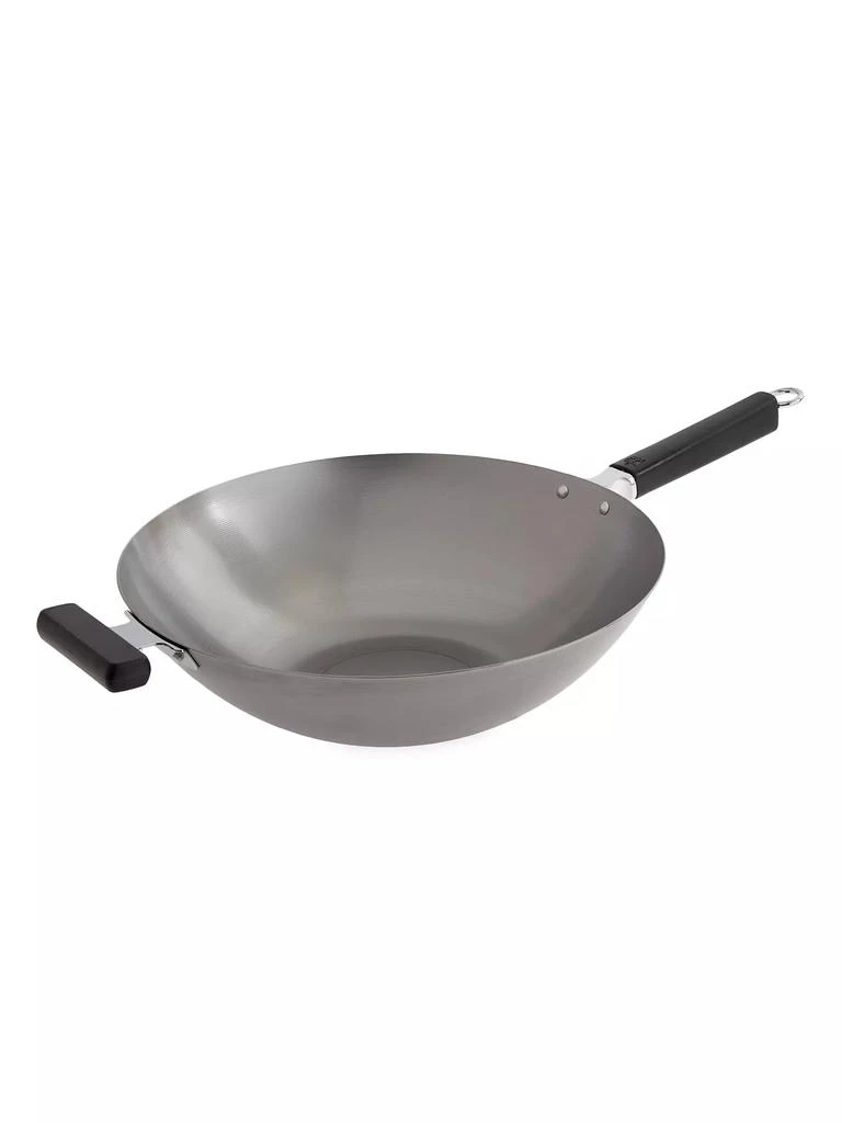 商品Escali|Joyce Chen Professional Series 14'' Carbon Steel Flat Bottom Wok,价格¥483,第1张图片