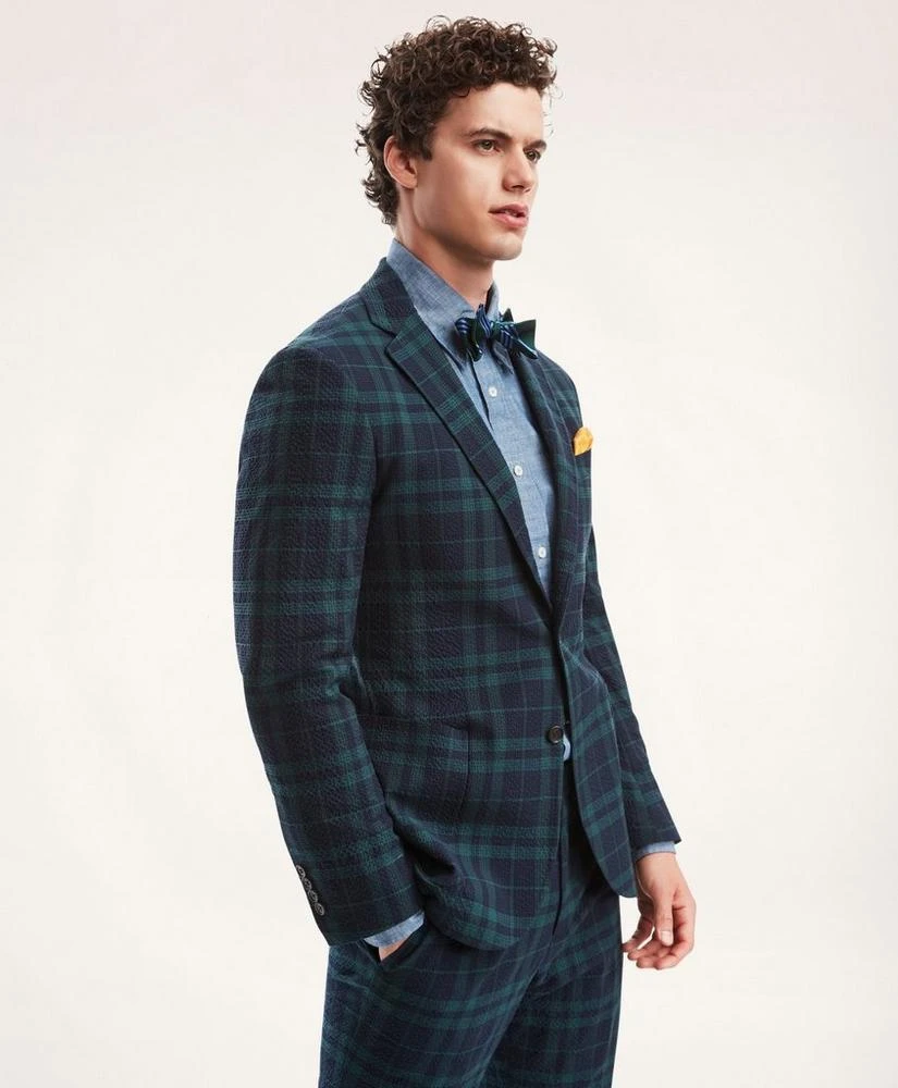 商品Brooks Brothers|Regent Regular-Fit Seersucker Sport Coat, Black Watch Tartan,价格¥2443,第3张图片详细描述