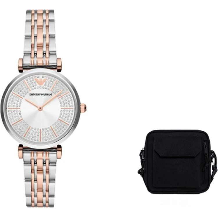 商品[国内直发] Emporio Armani|ARMANI 阿玛尼 满天星时尚镶钻银白表盘拼色钢带欧美女表手表 AR11537#,价格¥2770,第1张图片