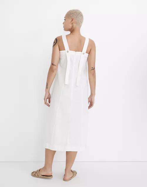 Linen-Cotton Princess-Seamed Midi Dress商品第3张图片规格展示