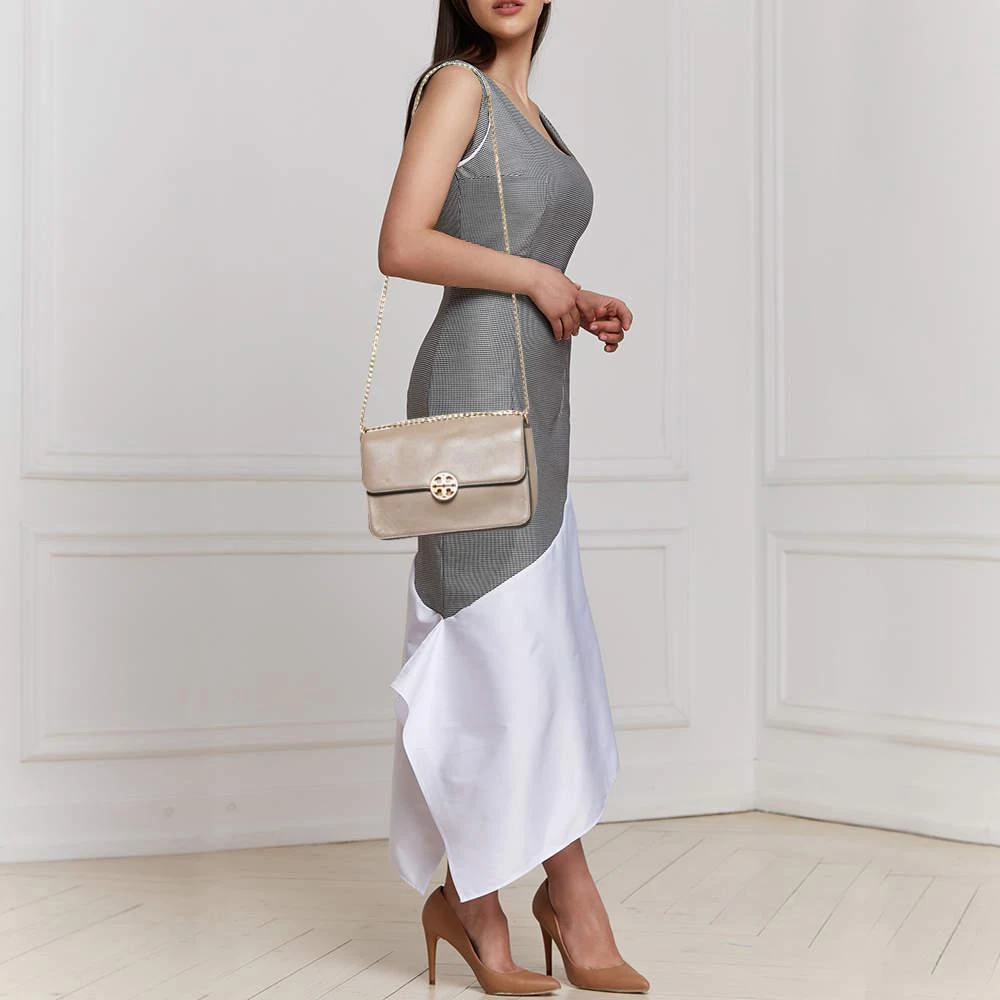 商品[二手商品] Tory Burch|Tory Burch Grey Leather Chelsea Shoulder Bag,价格¥892,第2张图片详细描述