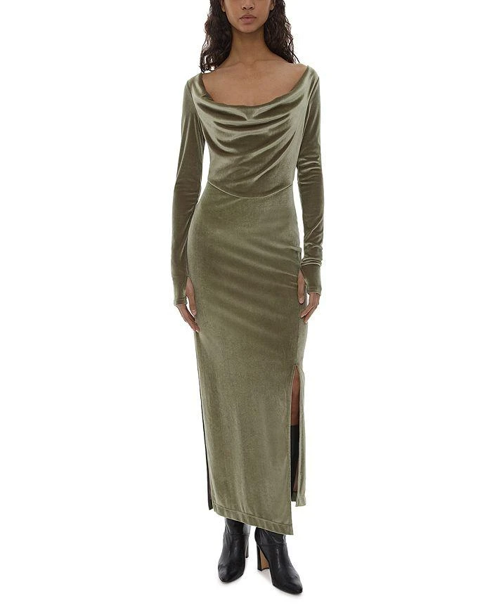 商品Helmut Lang|Draped Velvet Maxi Dress,价格¥3321,第1张图片详细描述