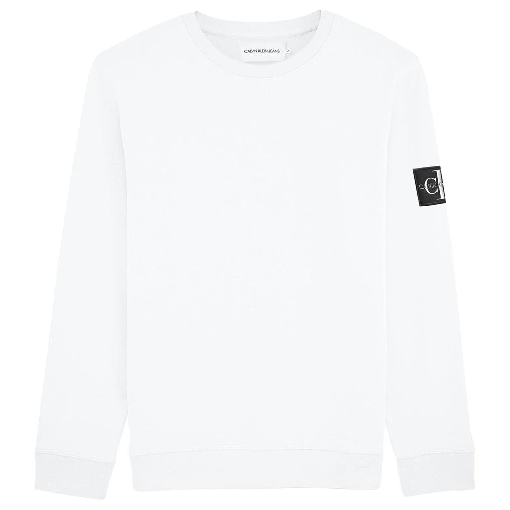 商品Calvin Klein|Calvin Klein Monogram Badge Crew Sweat - White,价格¥458,第1张图片