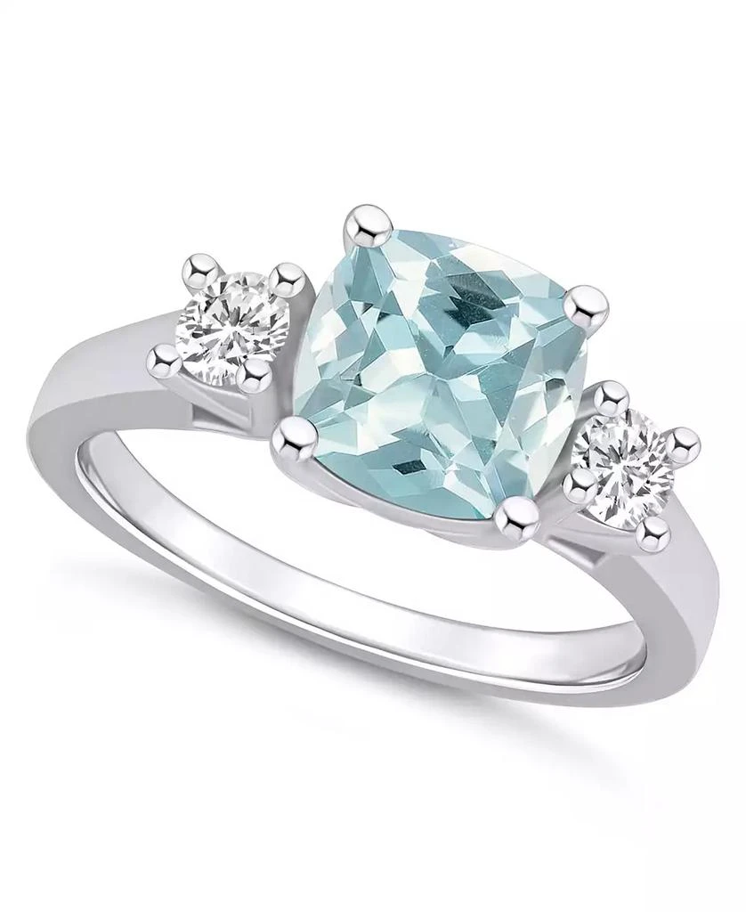 商品Macy's|Aquamarine (2 ct. t.w.) and Diamond (1/3 ct. t.w.) Ring in 14K White Gold,价格¥45523,第1张图片