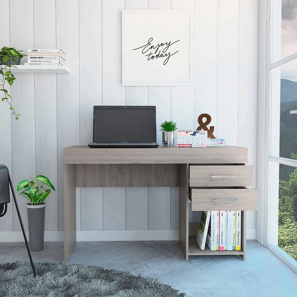 商品Homezia|47" Light Gray Computer Desk,价格¥2430,第3张图片详细描述
