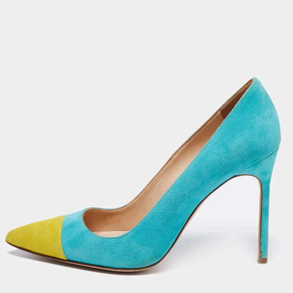 商品[二手商品] Manolo Blahnik|Manolo Blahnik Blue/Green Suede  Bipunta Pointed Toe Pumps Size 38,价格¥968,第1张图片