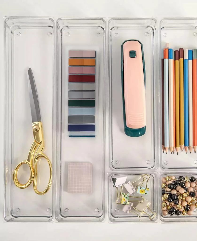 Miles Plastic Stackable Office Desk Drawer Organizers, Various Sizes, 6 Compartments 商品