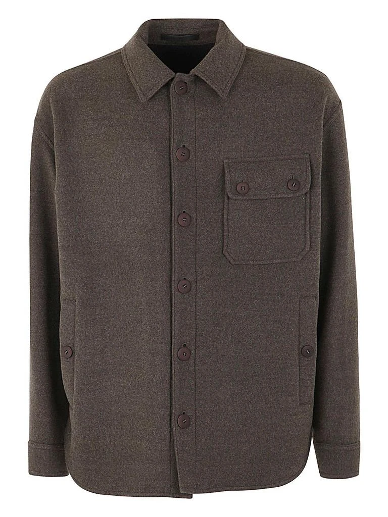 商品Giorgio Armani|Giorgio Armani Long Sleeved Button-Up Jacket,价格¥15278,第1张图片