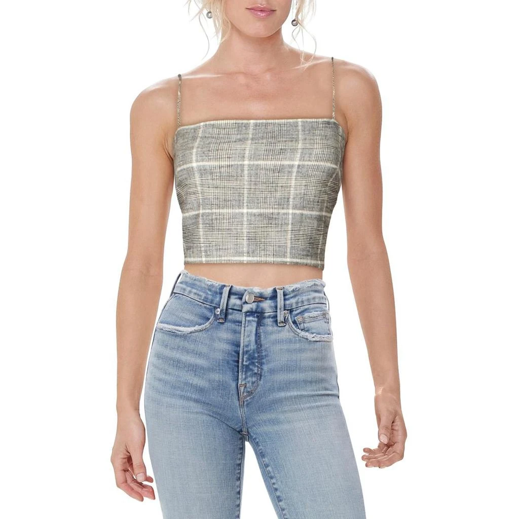 商品Alice + Olivia|Alice + Olivia Womens Glen Plaid Square Neck Crop Top,价格¥154,第1张图片