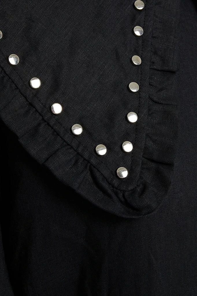 商品Ganni|Ruffle-trimmed studded linen mini dress,价格¥635,第2张图片详细描述