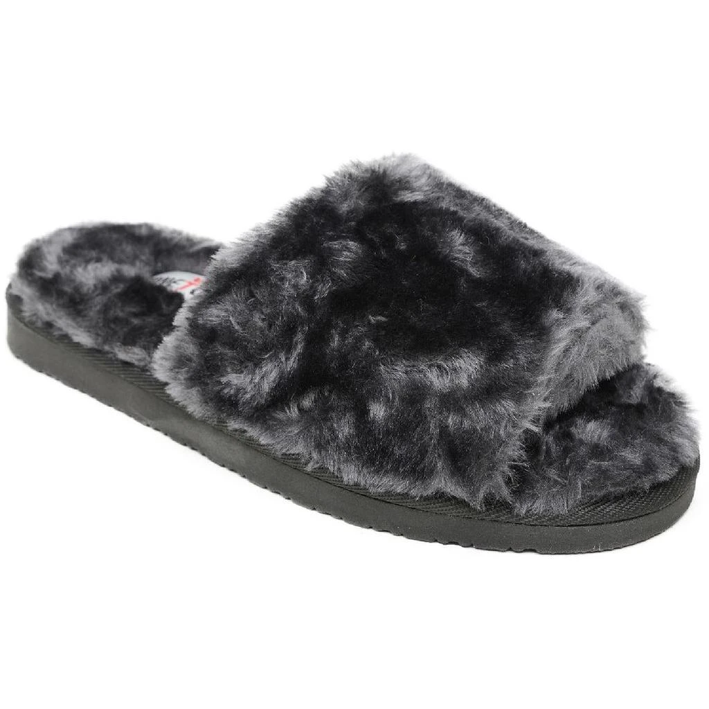 商品Minnetonka|Minnetonka Womens Lolo Animal Print Faux Fur Slide Slippers,价格¥84,第1张图片详细描述