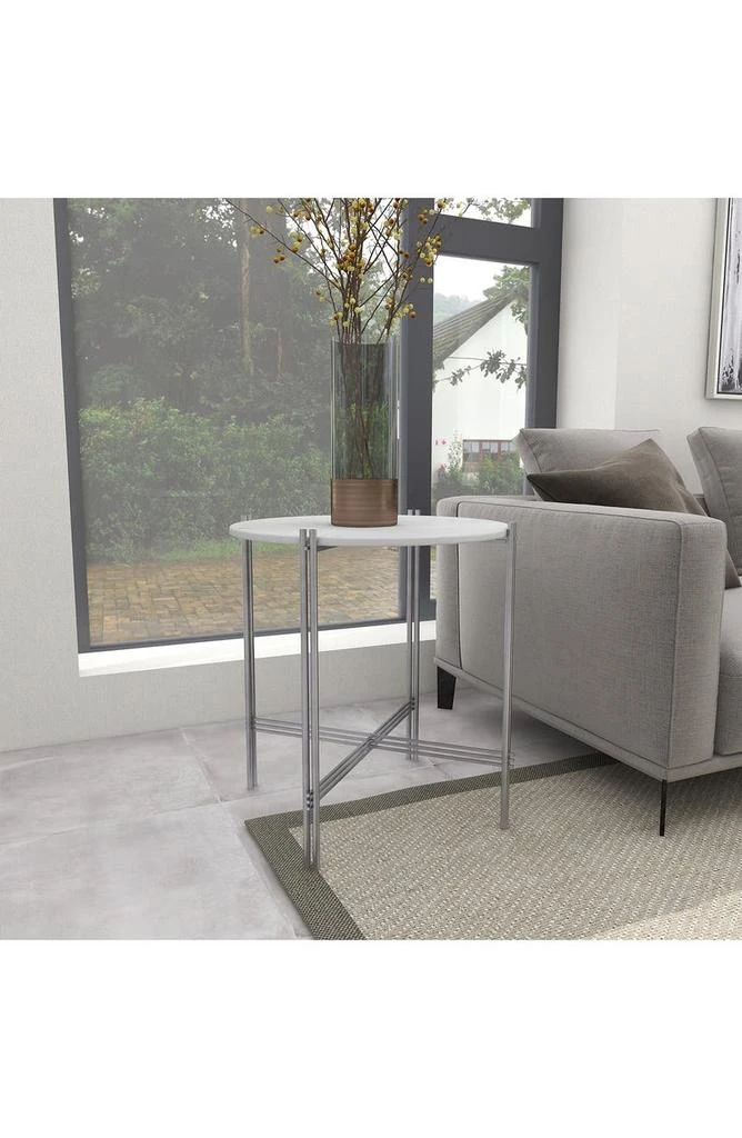 商品VIVIAN LUNE HOME|White Marble Accent Table,价格¥1821,第5张图片详细描述