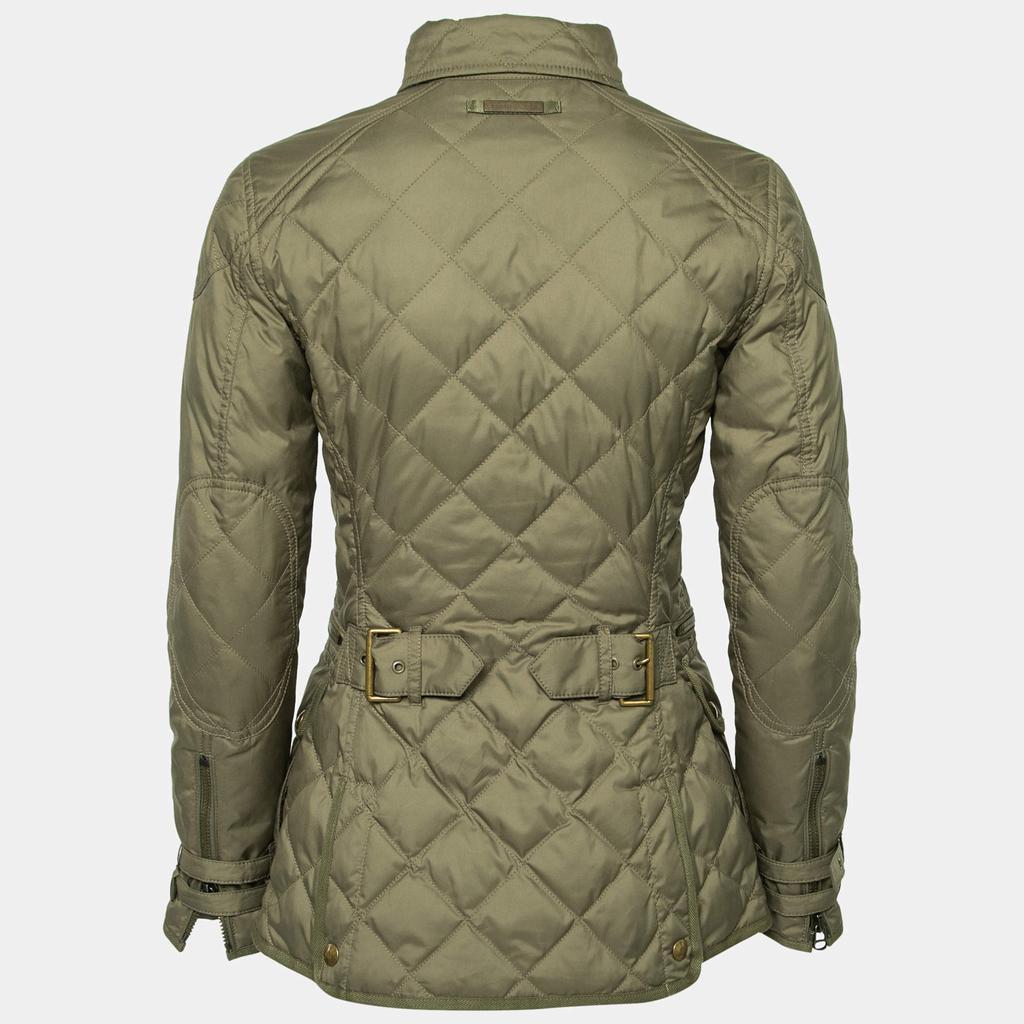 商品[二手商品] Ralph Lauren|Ralph Lauren Olive Green Synthetic Quilted Zip Front Jacket S,价格¥3052,第4张图片详细描述