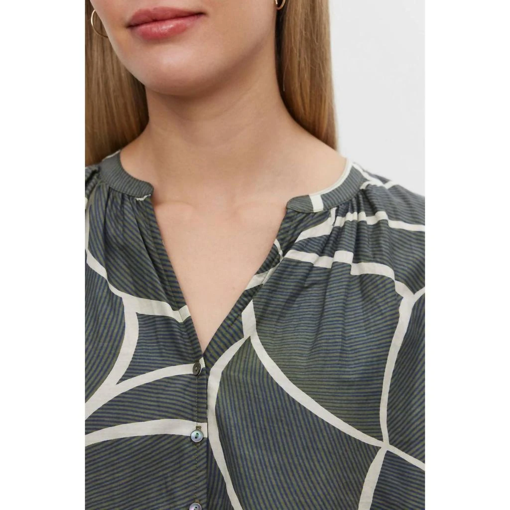 商品Velvet by Graham & Spencer|Betty Printed Silk Cotton Voile Top In Airbrush,价格¥1093,第5张图片详细描述
