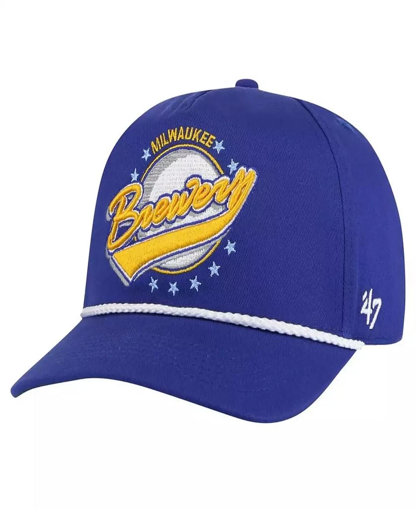 商品47 Brand|47 Brand Men's Royal Milwaukee Brewers Wax Pack Collection Premier Hitch Adjustable Hat,价格¥301,第1张图片