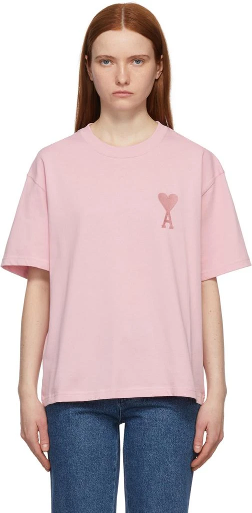 商品AMI|女式 Ami de Cœur 粉色T恤,价格¥719,第1张图片