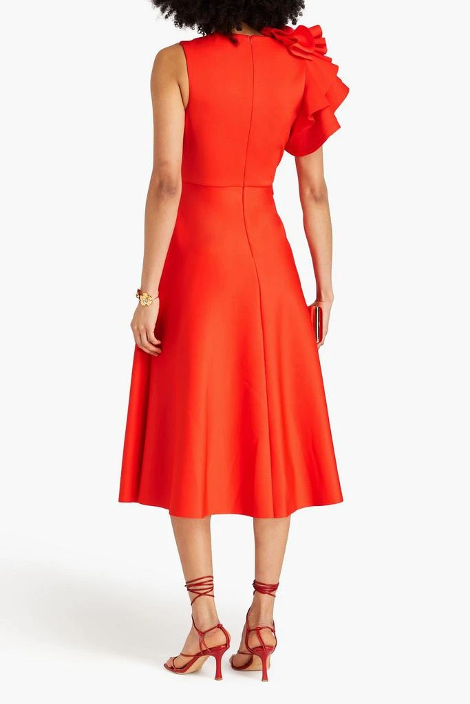 商品Badgley Mischka|Ruffled scuba midi dress,价格¥1072,第3张图片详细描述