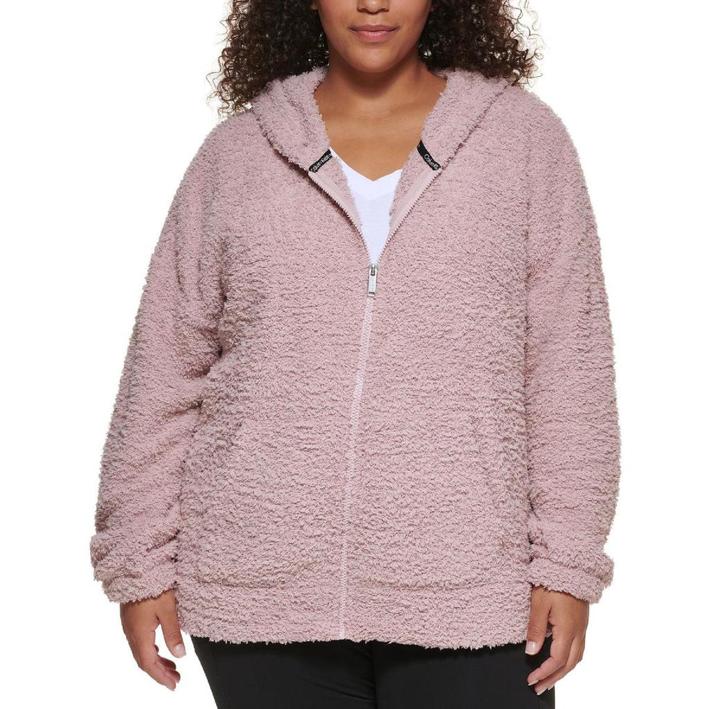 Calvin Klein Performance Womens Plus Comfy Cozy Zip Hoodie商品第2张图片规格展示