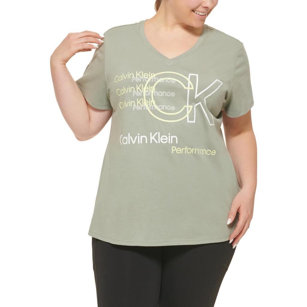 商品Calvin Klein|Calvin Klein Performance Womens Plus Modal Blend Graphic T-Shirt,价格¥149,第1张图片