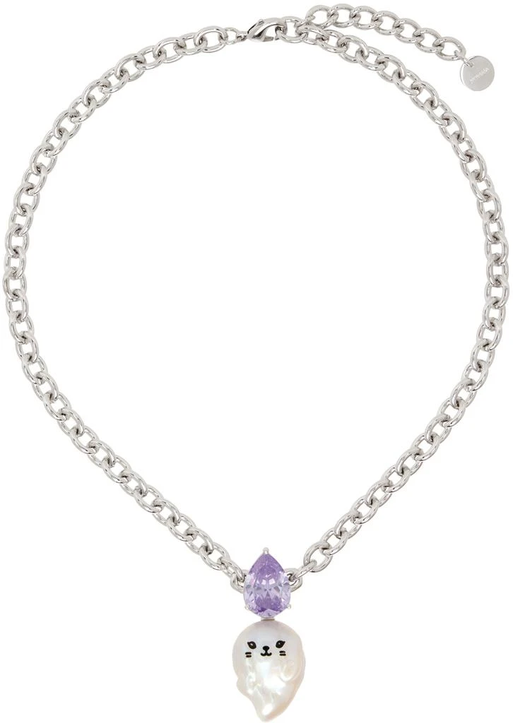 商品JIWINAIA|Silver Kitten Baroque Pearl Necklace,价格¥1427,第1张图片