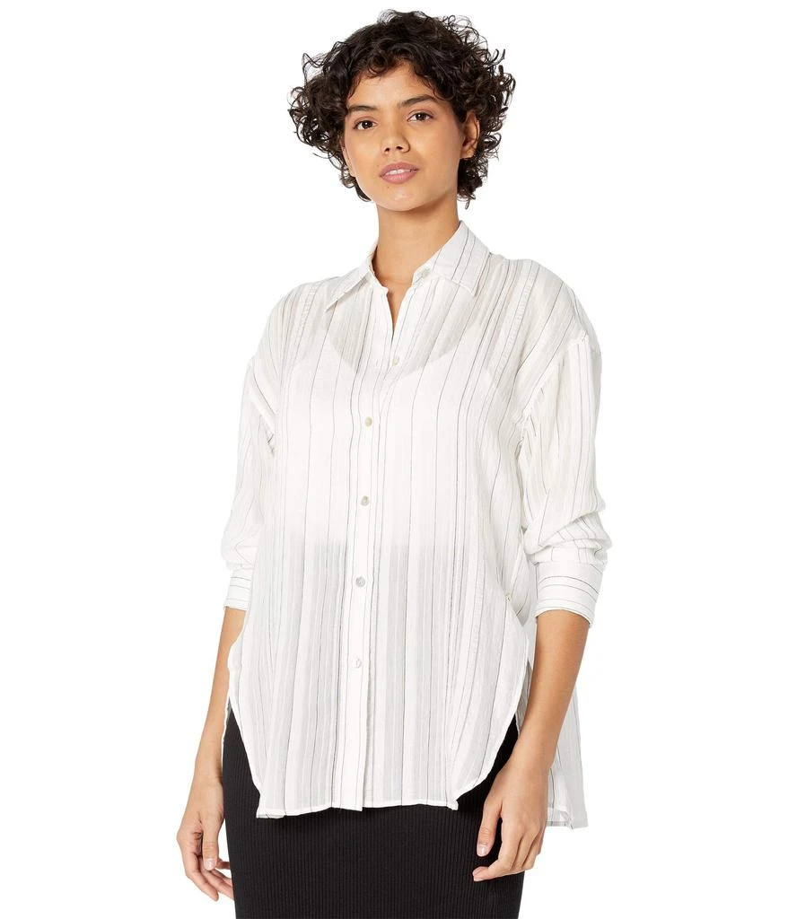 商品Vince|Drapey Stripe Convertible Button-Down,价格¥991,第1张图片