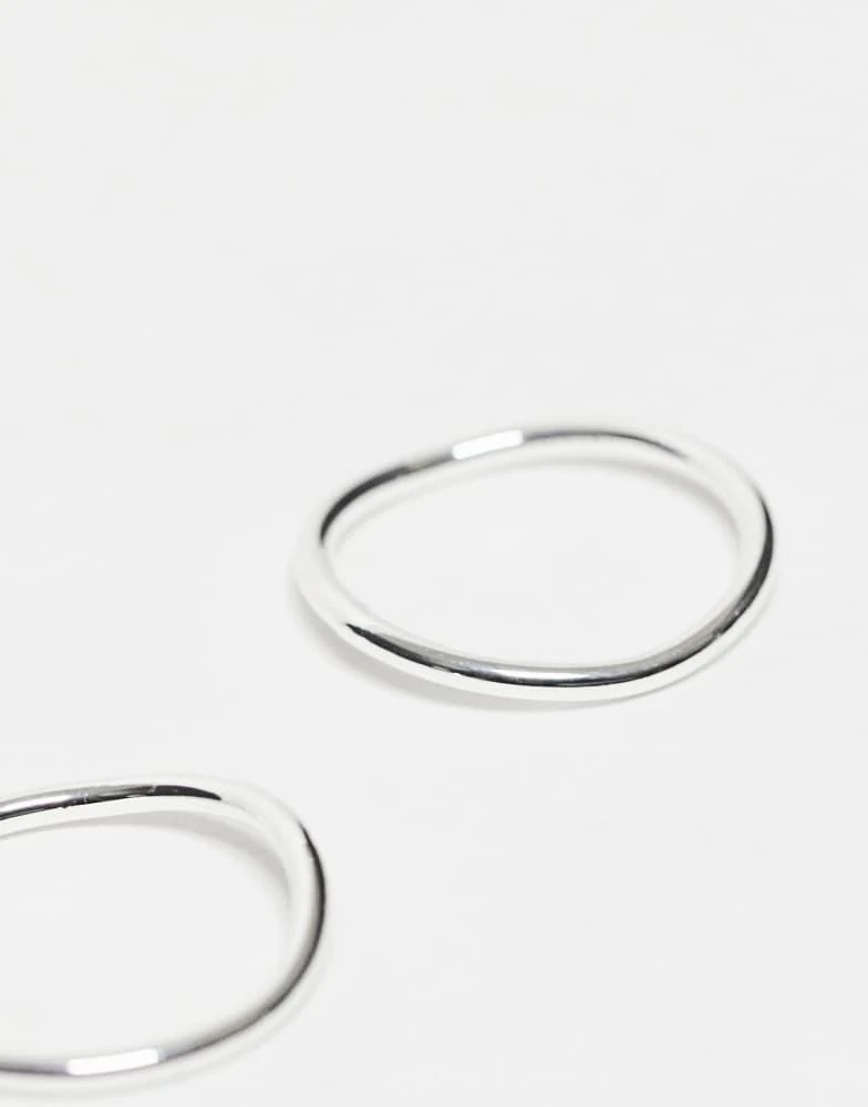 商品ASOS|ASOS DESIGN silver plated stacking ring in thin tubular design,价格¥95,第3张图片详细描述