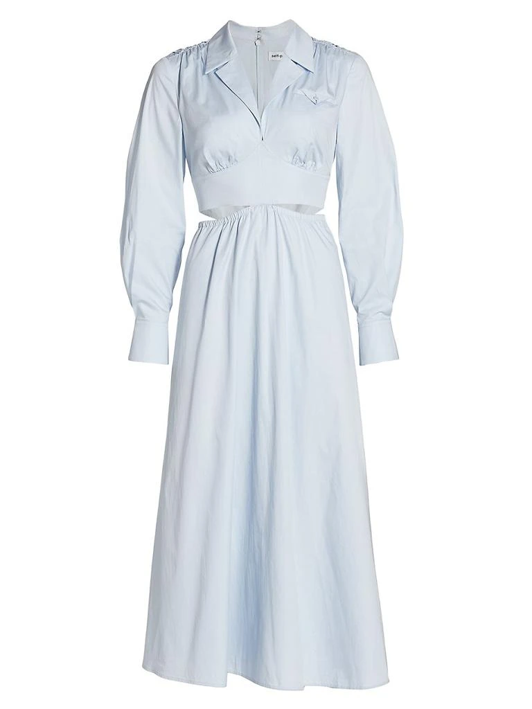 商品Self Portrait|Poplin Cut-Out Midi-Dress,价格¥1864,第1张图片
