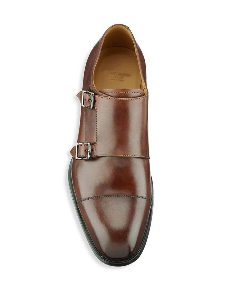 商品Giorgio Armani|Cap Toe Double Monk Leather Oxfords,价格¥5208,第4张图片详细描述