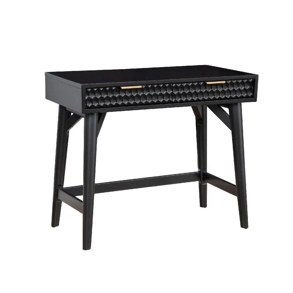 商品FurnizzeMe|Writing Desk with 2 Drawers and Wooden Frame, Black,价格¥11826,第1张图片