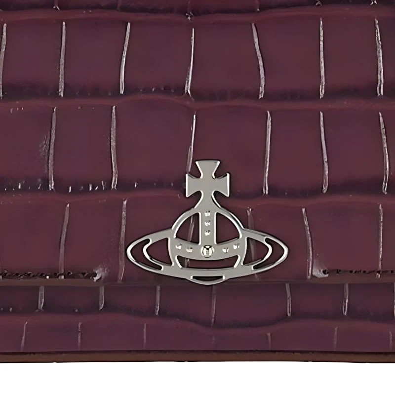 商品[国内直发] Vivienne Westwood|西太后 HAZEL 土星Logo 鳄鱼压纹纹理皮革 腋下包单肩手提包 小号 女款 紫色,价格¥4710,第4张图片详细描述