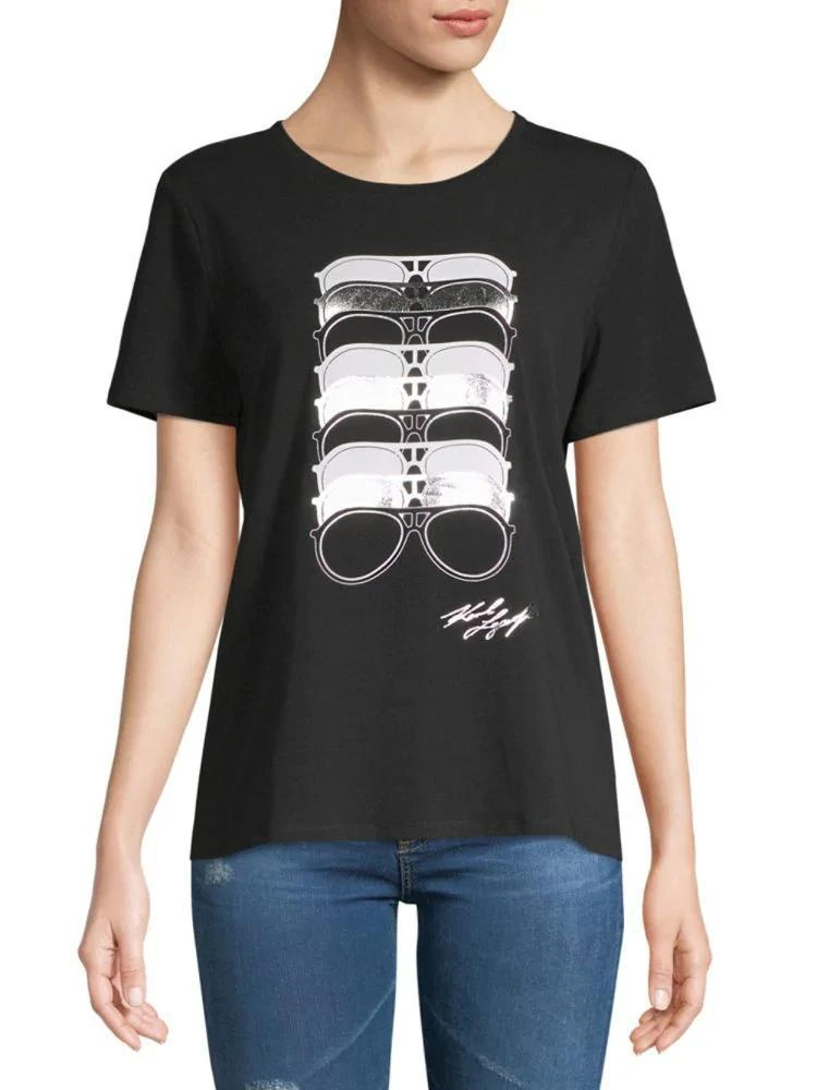 商品Karl Lagerfeld Paris|Stretch Cotton Sunglasses-Print Tee,价格¥113,第1张图片