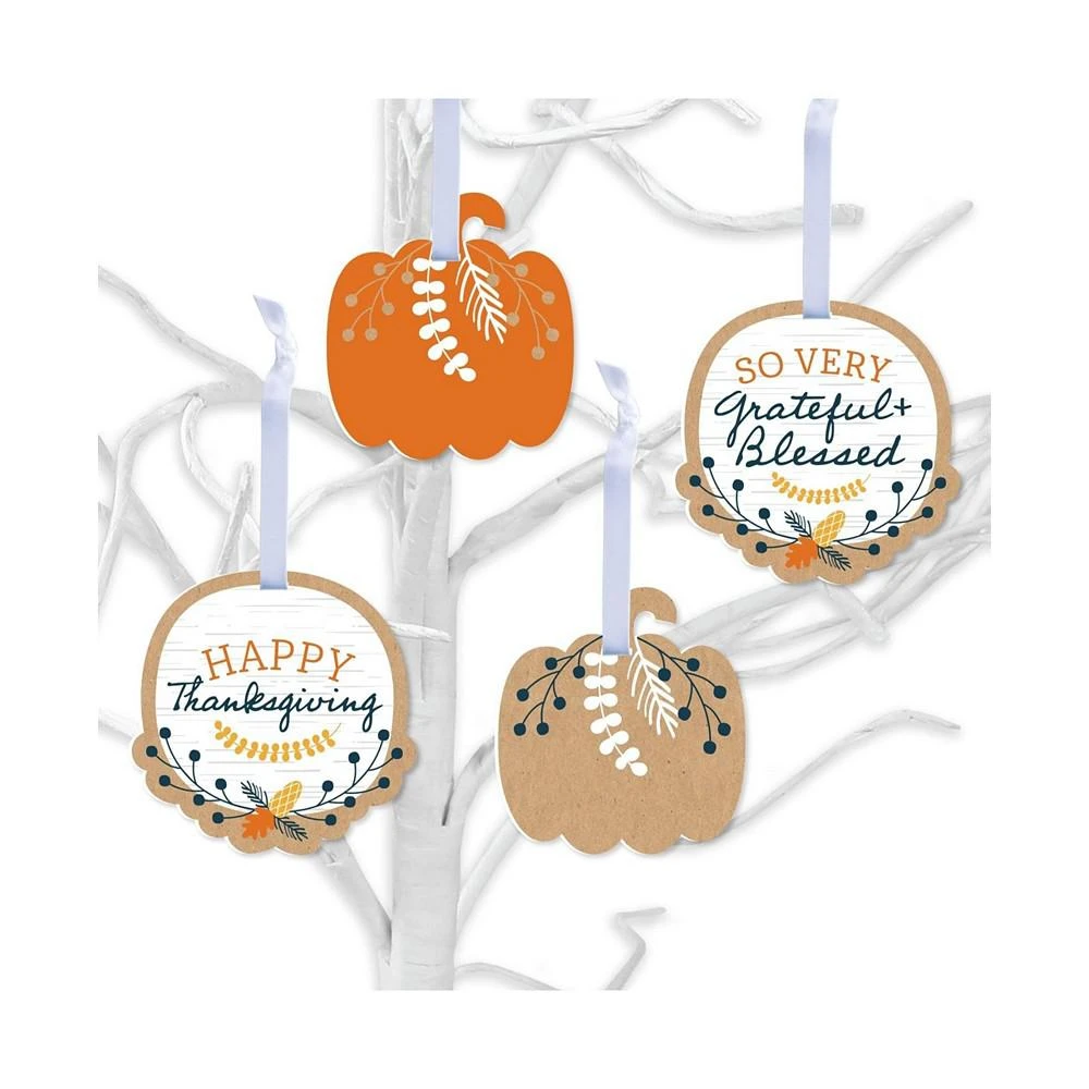 商品Big Dot of Happiness|Happy Thanksgiving - Fall Harvest Decorations - Tree Ornaments - Set of 12,价格¥156,第1张图片