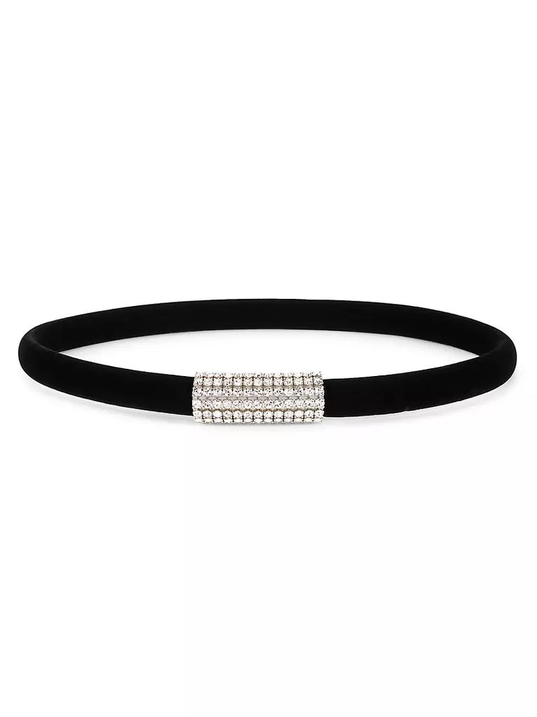 商品Yves Saint Laurent|Crystal-Embellished Velvet Belt,价格¥4276,第1张图片