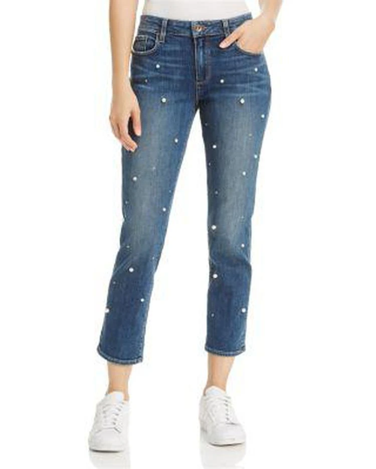 商品Paige|Brigitte Slim Boyfriend Crop Jeans in Allover Pearl,价格¥783,第1张图片