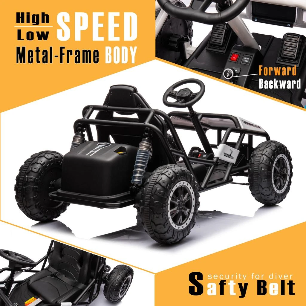 商品Streamdale Furniture|Streamdale Kids 24V Electric Go-Kart with 2 Motors for Off-Road Adventures,价格¥3042,第2张图片详细描述