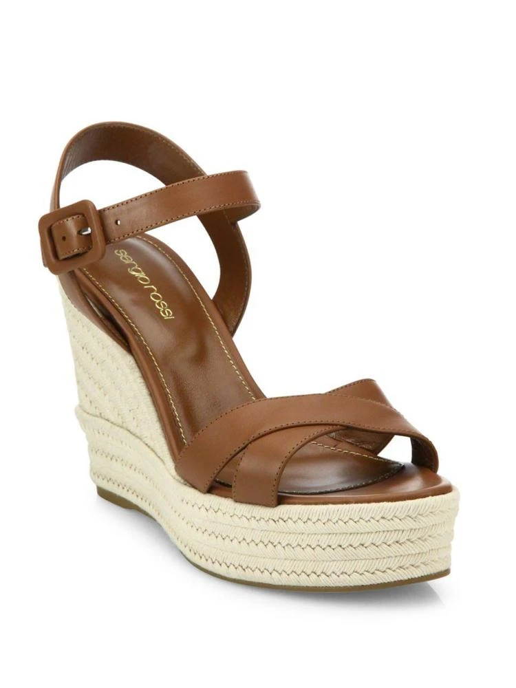 商品Sergio Rossi|Maui Leather Wedge Sandals,价格¥1727,第1张图片