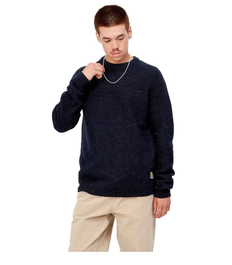 商品Carhartt|Carhartt Wip Anglistic Dark Navy Crewneck Jumper,价格¥1102,第3张图片详细描述