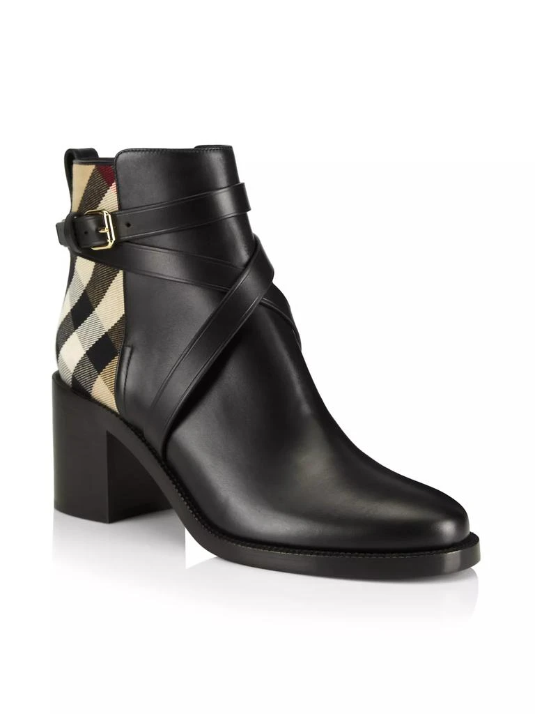 商品Burberry|Pryle House Check & Leather Ankle Boots,价格¥7809,第2张图片详细描述