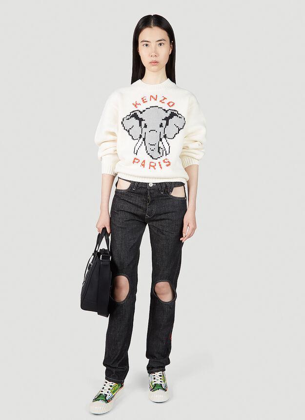 商品Kenzo|Elephant Sweater in White,价格¥4258,第4张图片详细描述