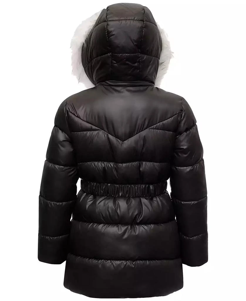 商品Michael Kors|Michael Kors Toddler & Little Girls Belted Stadium Puffer Jacket with Faux-Fur Trim,价格¥398,第2张图片详细描述