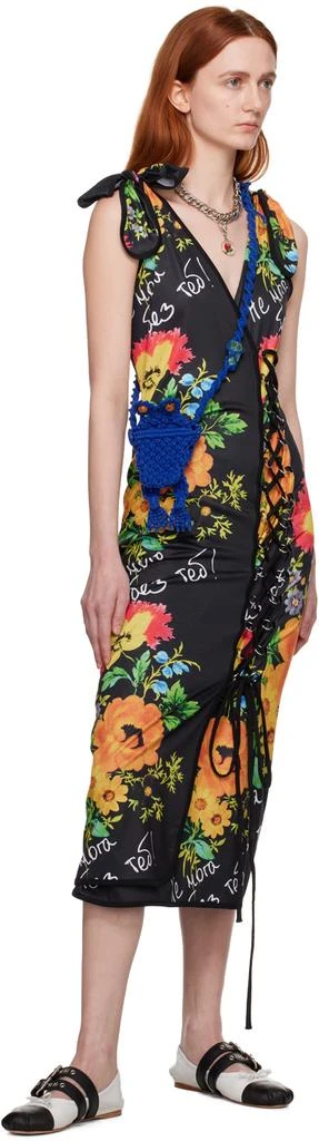 商品CHOPOVA LOWENA|SSENSE Exclusive Black Neon Floral Midi Dress,价格¥1539,第4张图片详细描述