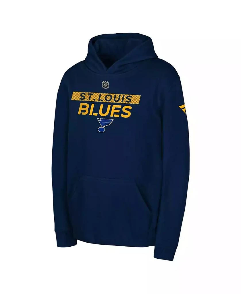 商品Outerstuff|Big Boys and Girls Blue St. Louis Blues Authentic Pro Wordmark Fleece Pullover Hoodie,价格¥413,第1张图片