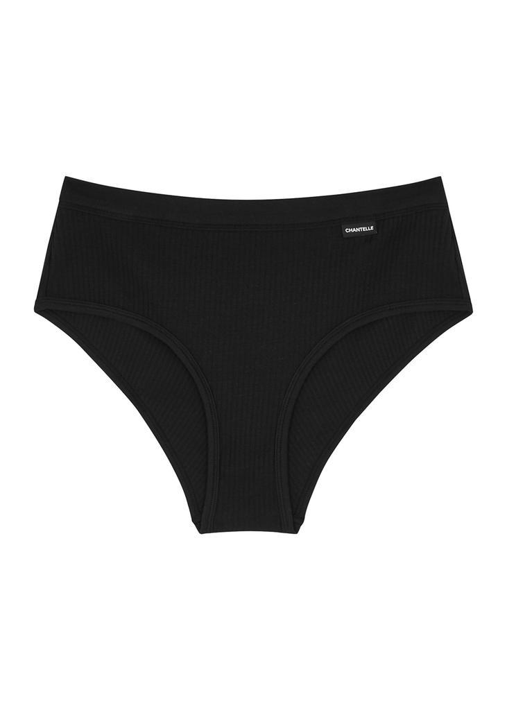 商品Chantelle|Comfort black ribbed stretch-cotton briefs,价格¥155,第1张图片