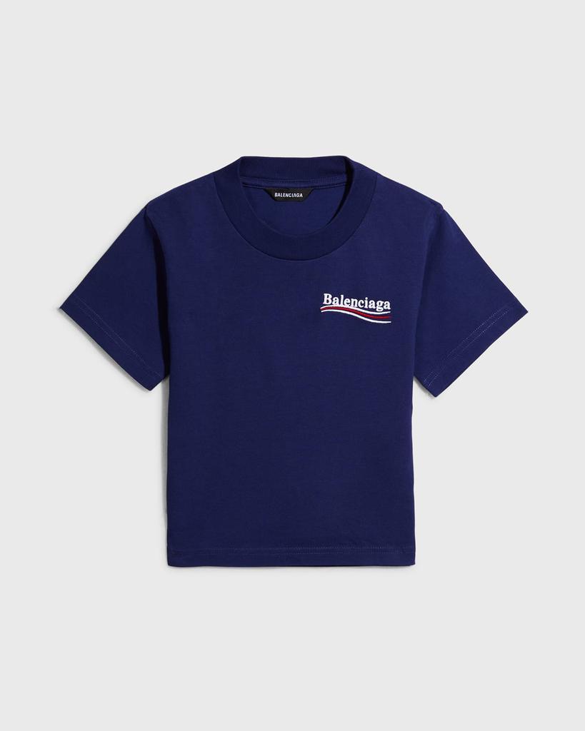 商品Balenciaga|Kid's Embroidered Political Logo T-Shirt, Size 2-10,价格¥1846,第1张图片