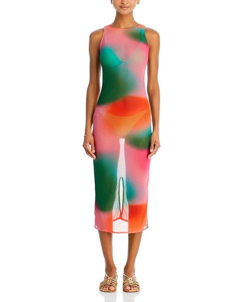 Sheer Tie Dyed Mesh Cover Up Dress 商品