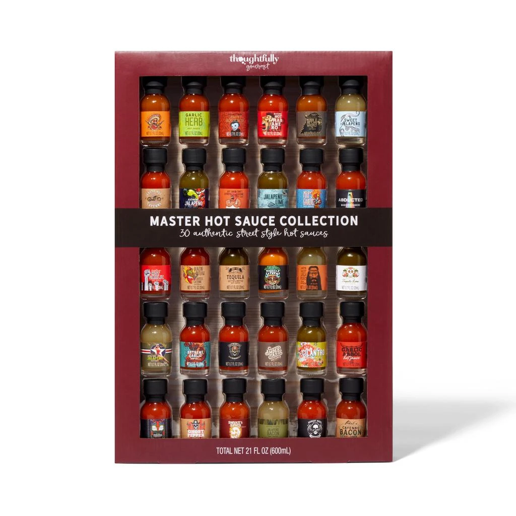 商品Thoughtfully|Gourmet, Master Hot Sauce Collection Sampler Set, Gift Set of 30,价格¥518,第1张图片