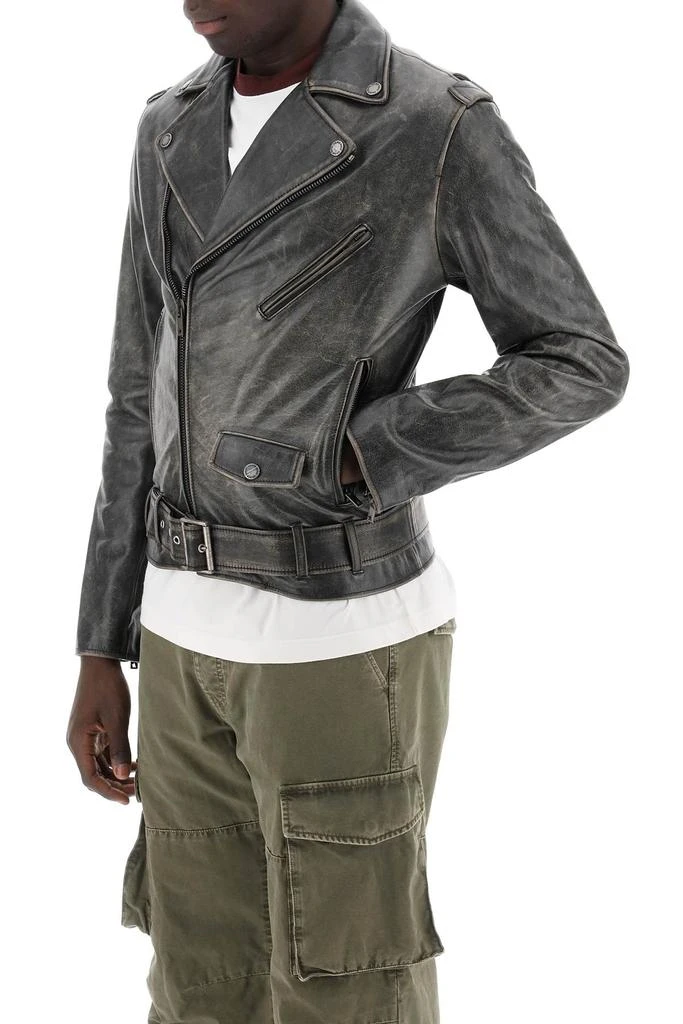 商品Golden Goose|vintage-effect leather biker jacket,价格¥5232,第4张图片详细描述